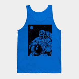 halloween skeleton astronaut creepy skull Tank Top